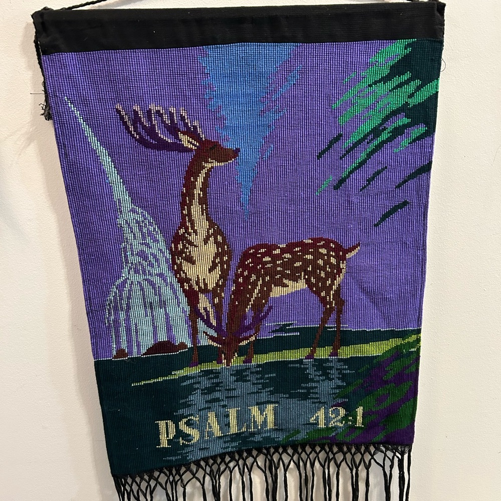 Vintage wall hanging deer scripture psalm 42:1